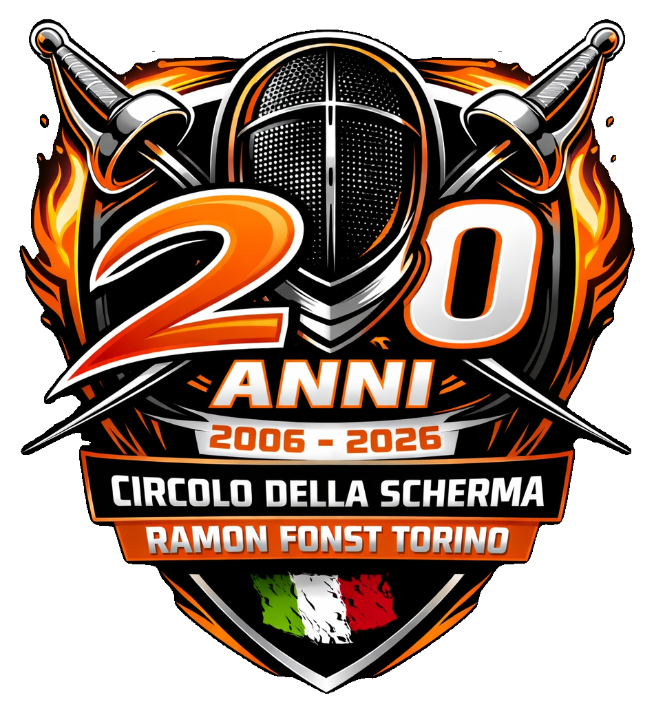 Logo 20 anni Circolo della Scherma Ramon Fonst Torino